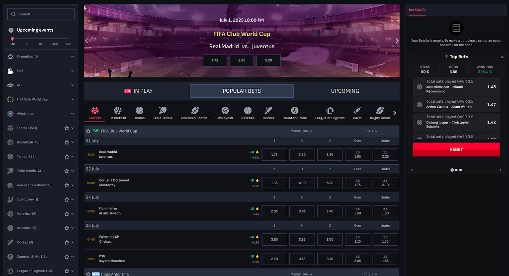Mafiacasino Plattform mit Slots, Live und Sport